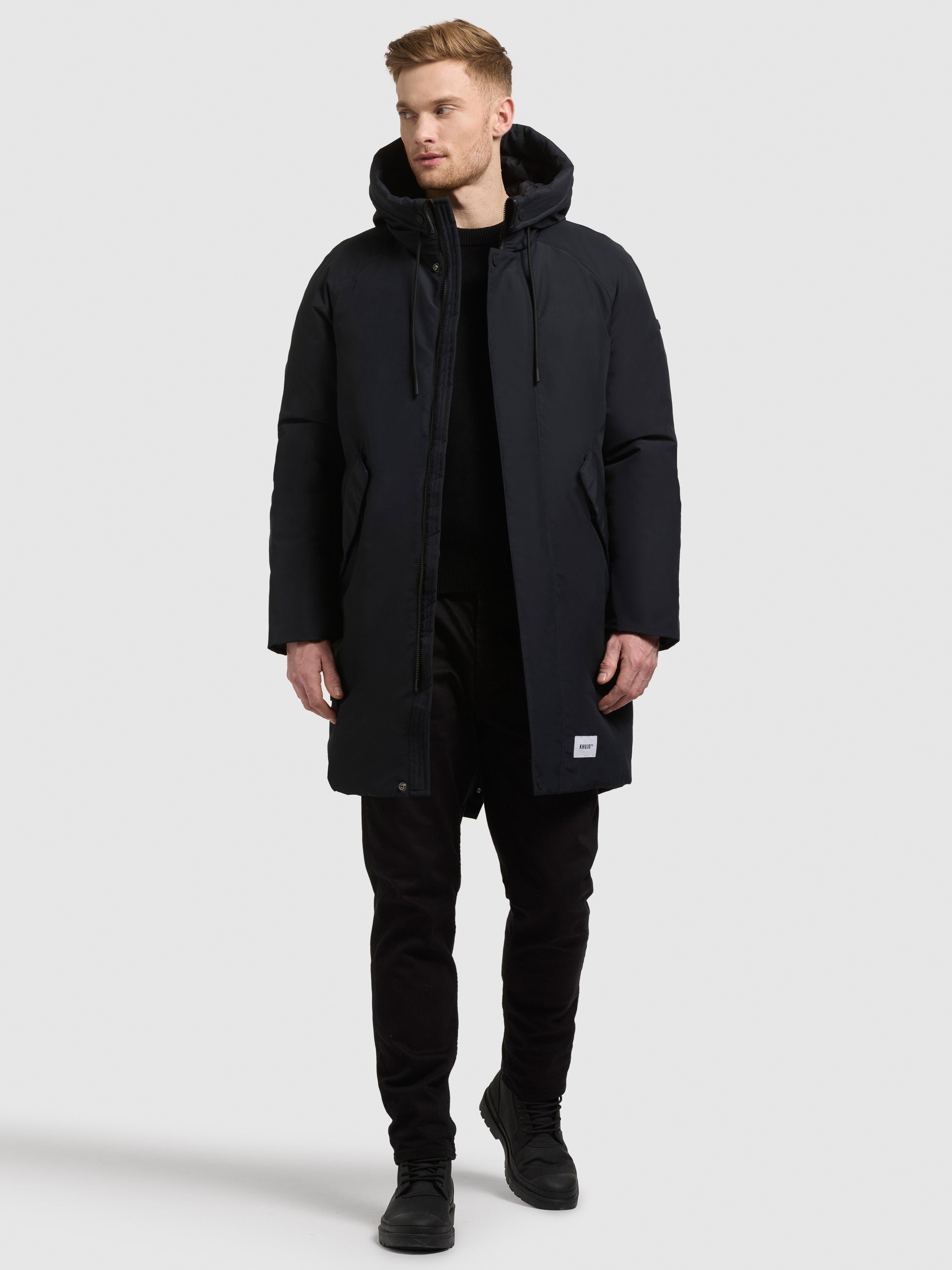 khujo-anth2-damen-mantel-port-blue-parka-mit-kapuze-und-magnetverschluss image 1