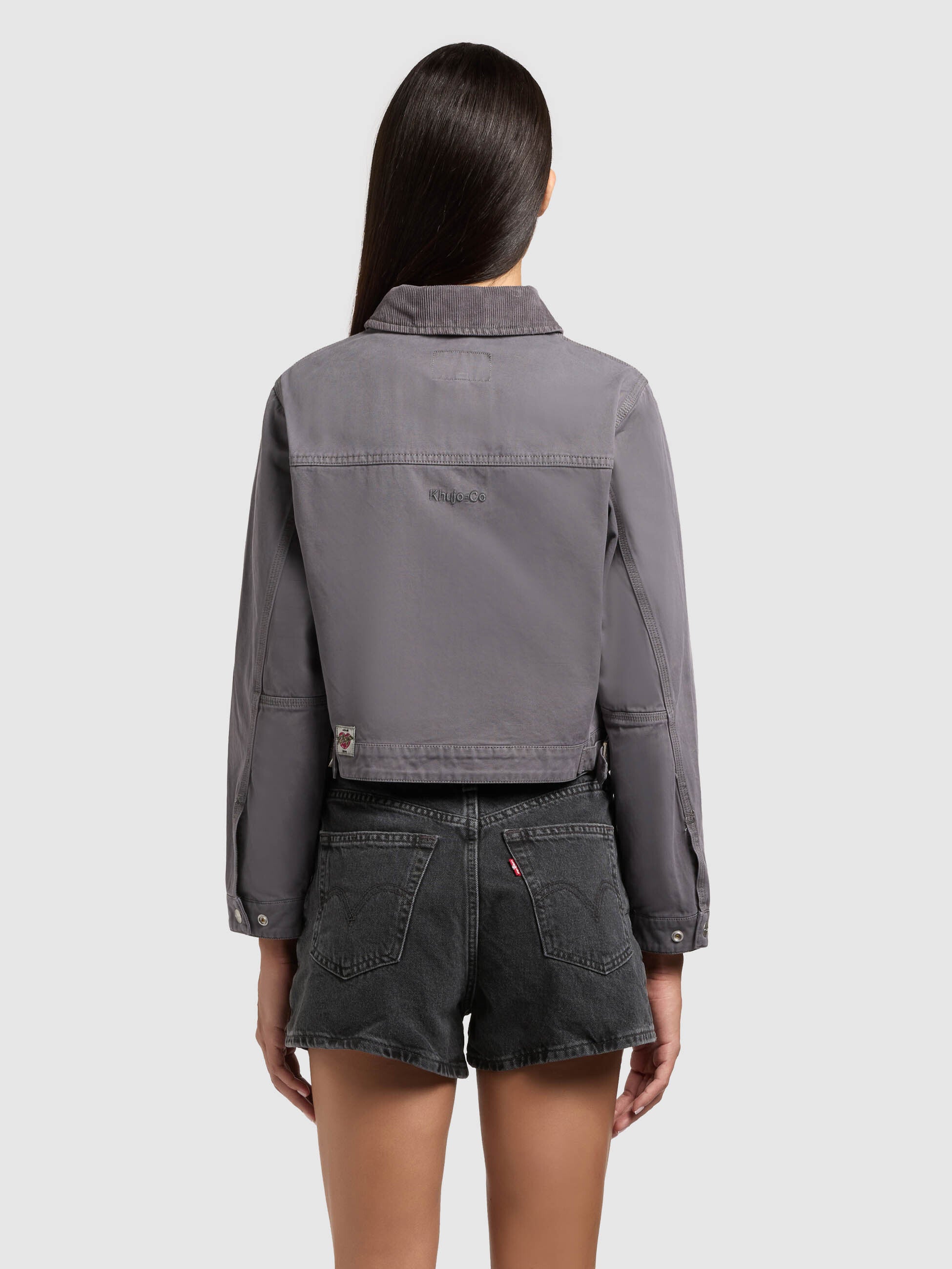 khujo-jacke-georgia-sea-grey-damen-blouson-sommerjacke-cropped image 3