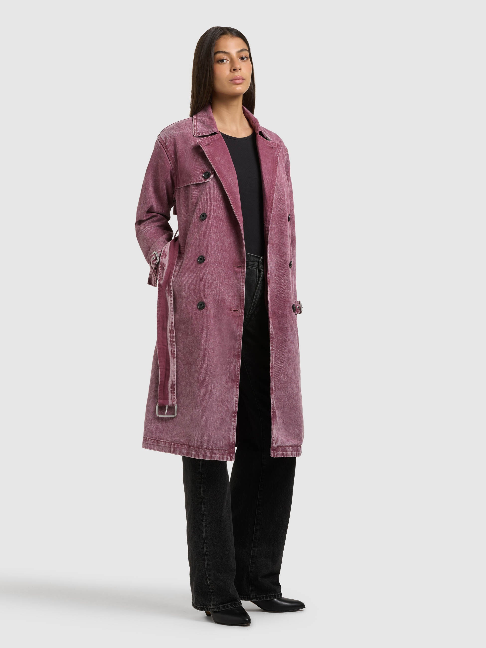 khujo-mantel-hera-fuchsia-damen-jeans-trench-denim image 6