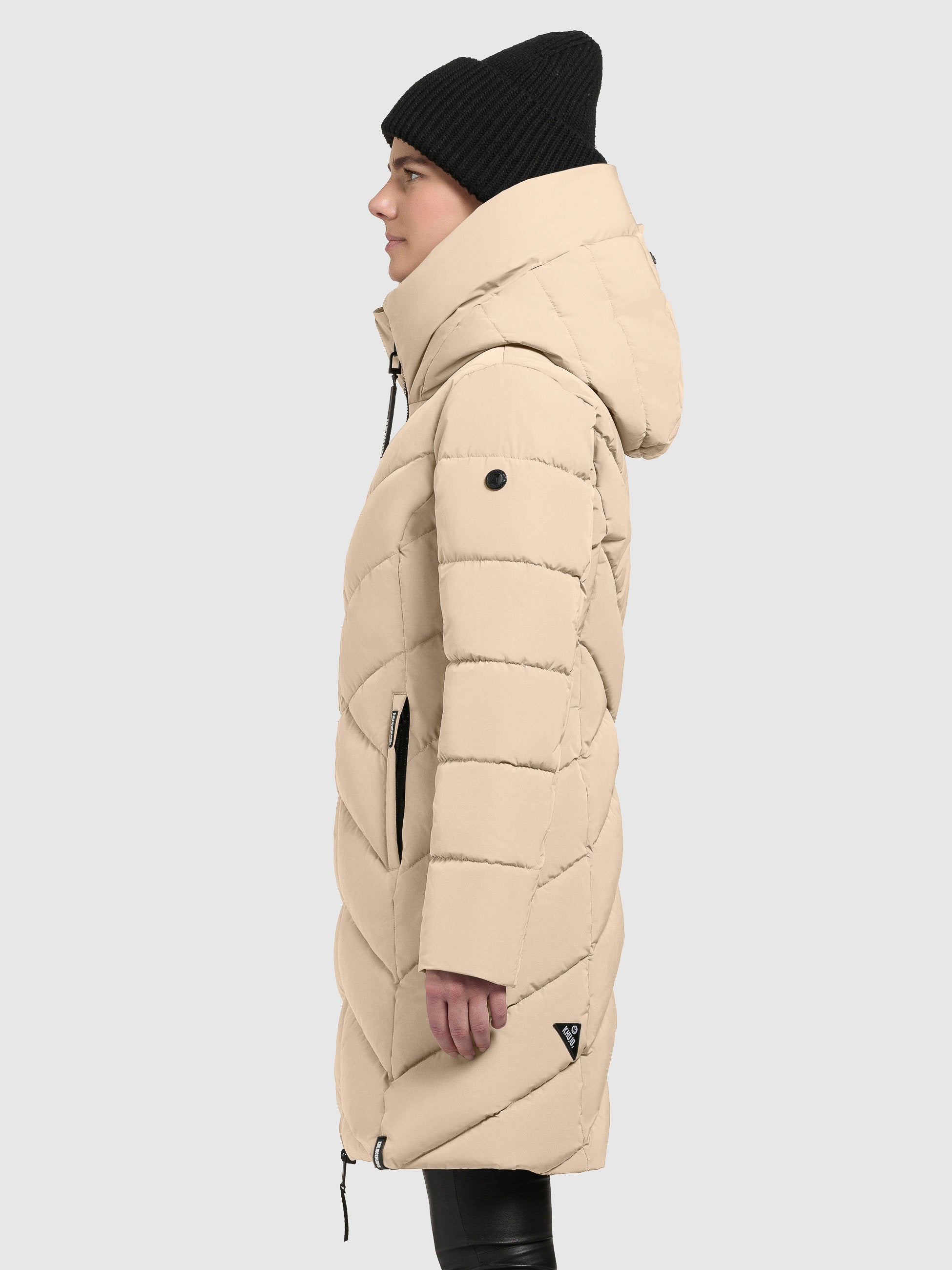 khujo-darka3-damen-steppmantel-feather-beige-regular-fit-mit-kapuze image 5