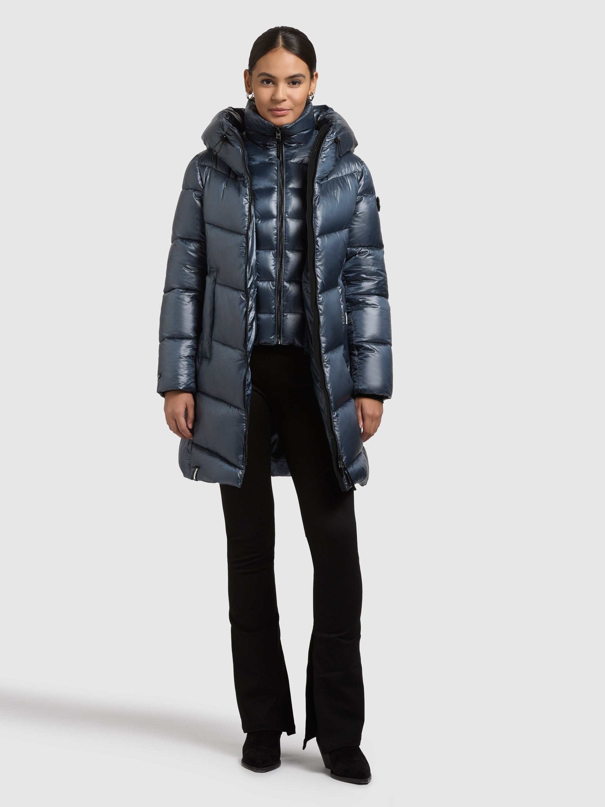 khujo-adriana-damen-steppmantel-dim-blue-slim-fit-wintermantel-mit-kapuze image 2