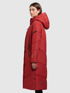 khujo-coat-sonje5-red-wadenlanger-steppmantel-relaxed-fit image 5