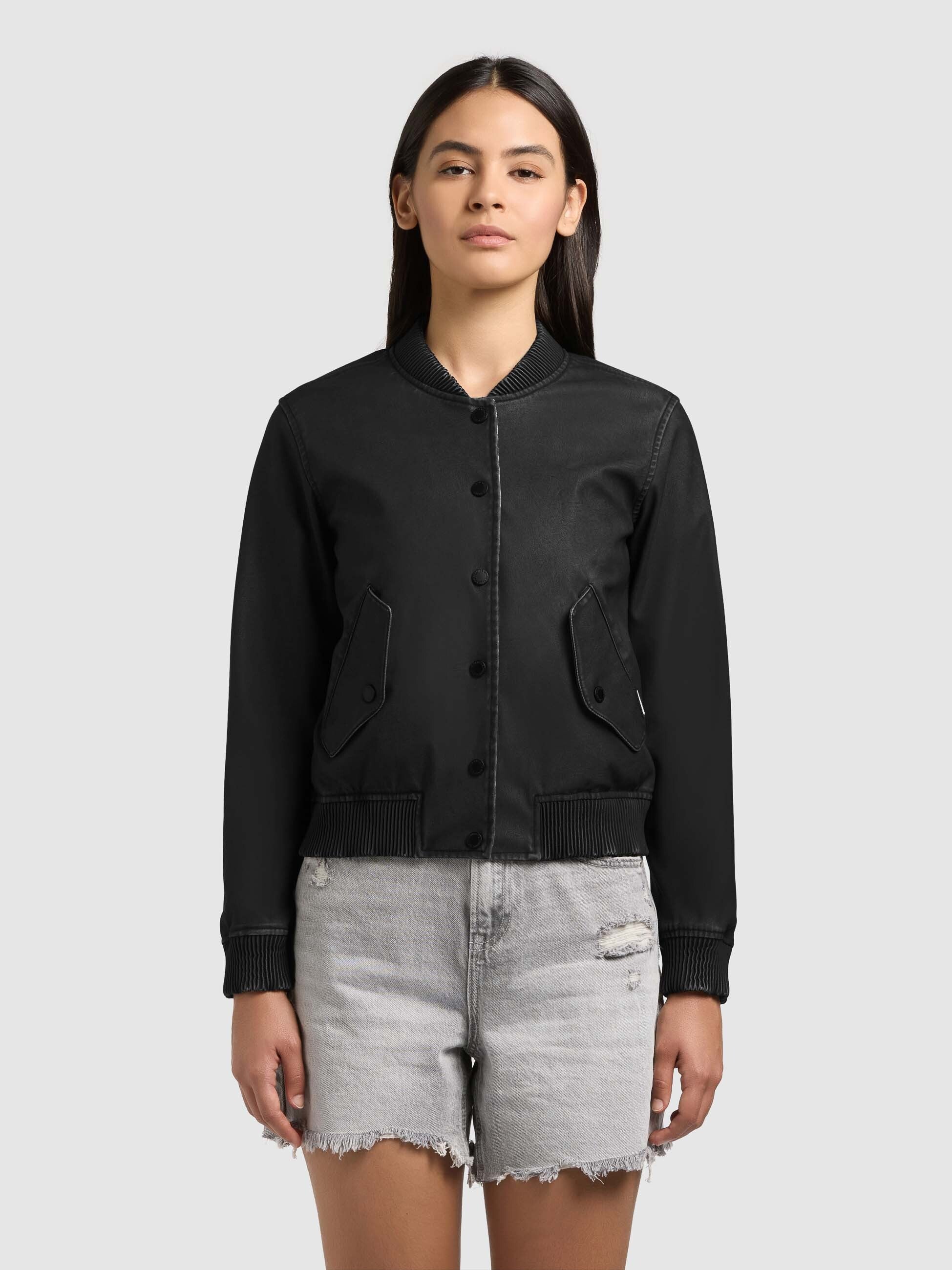 khujo-wendejacke-zeya-black-damen-kunstleder-blouson image 4