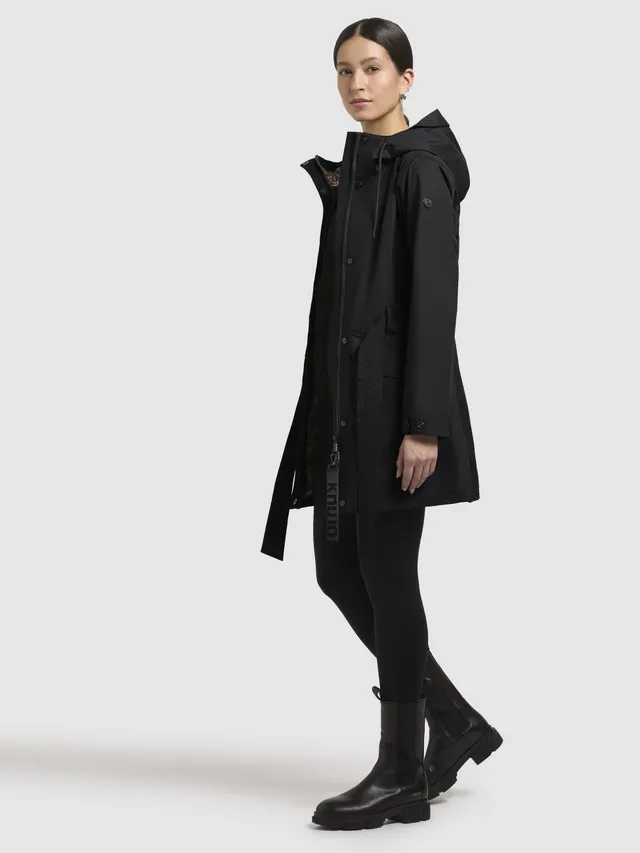 khujo-jacke-mosti-schwarz-trench-sommerparka-mit-leo-futter image 1