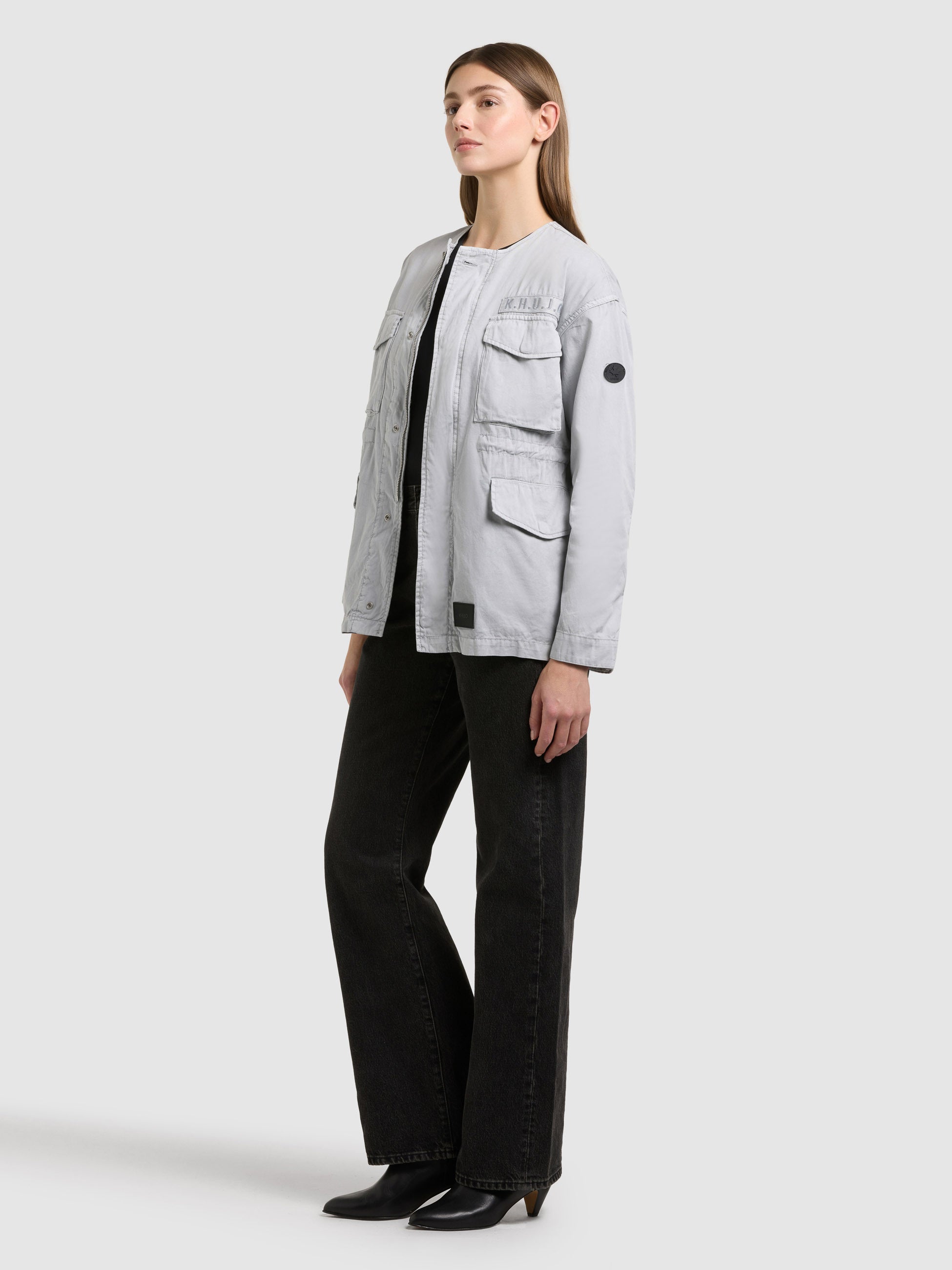khujo-jacke-sunna-light-grey-fieldjacke-damen-aus-baumwoll-twill image 2