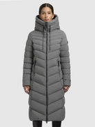khujo-coat-stoane-gray-wadenlanger-damen-steppmantel-grau-figurbetont image 4