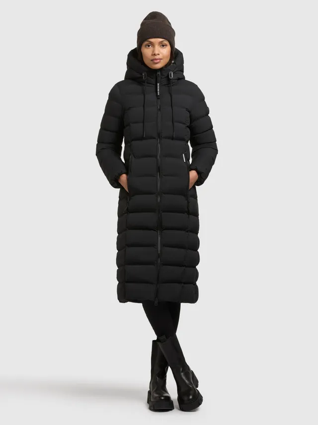 khujo-mantel-simmie2-black-knielanger-steppmantel-damen-slim-fit-mit-kapuze image 1