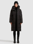 khujo-coat-guda-damen-steppmantel-black-loose-fit image 6