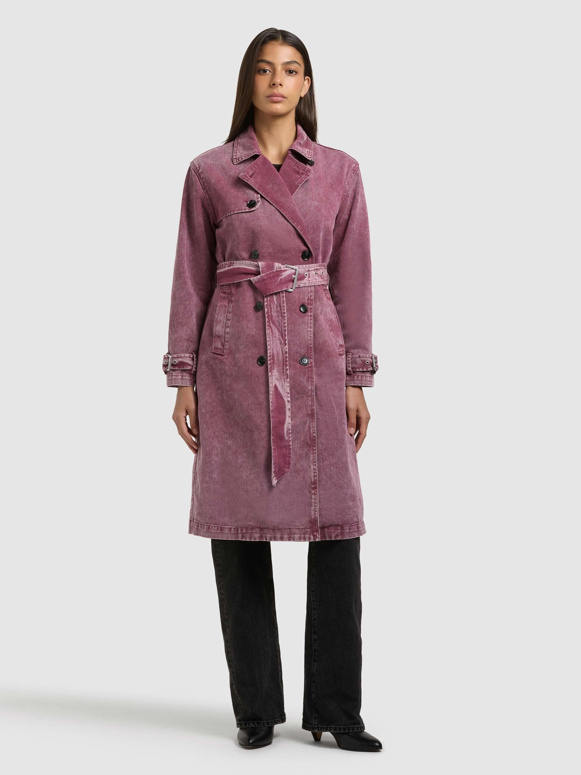 khujo-mantel-hera-fuchsia-damen-jeans-trench-denim image 2