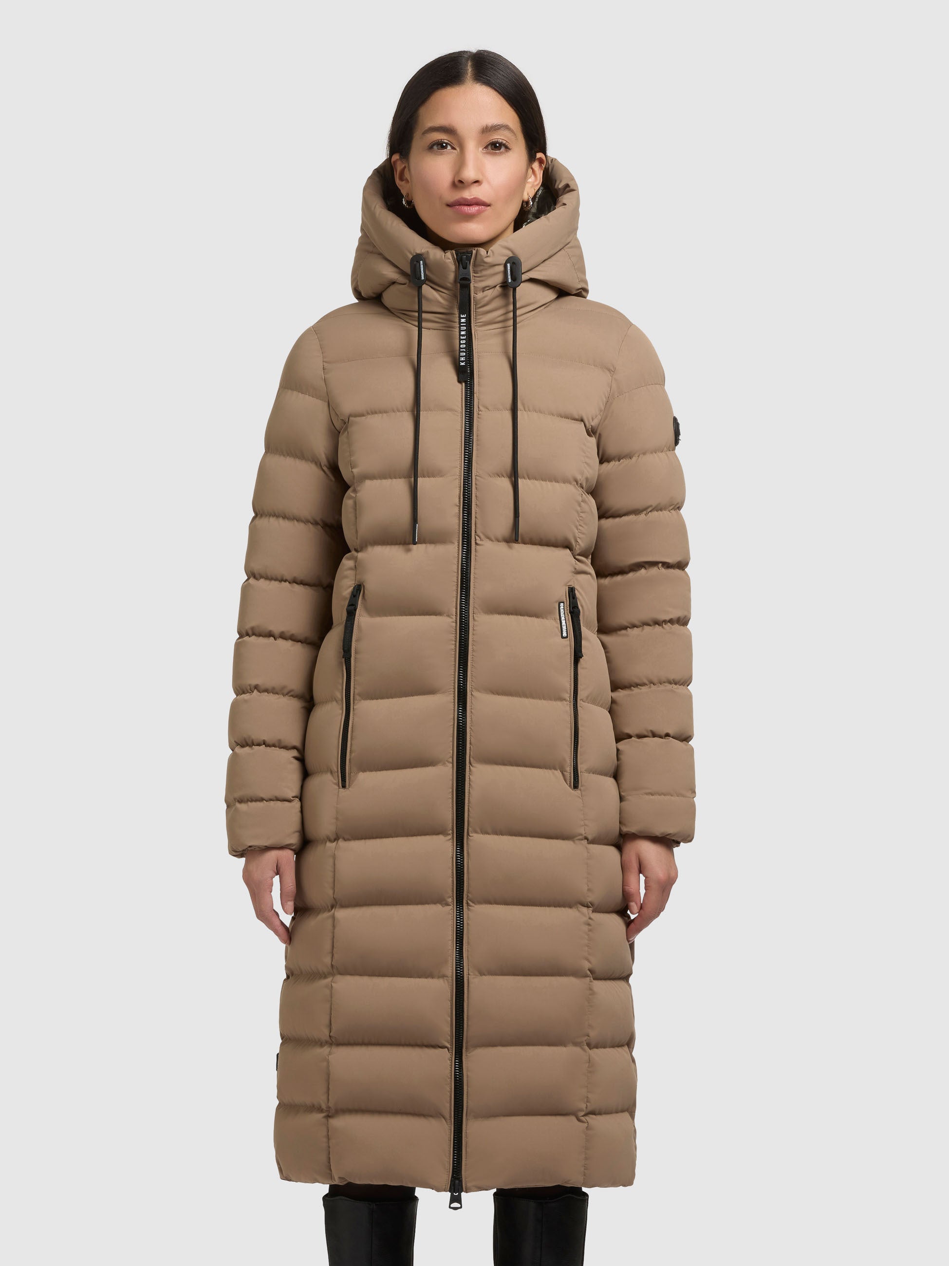 khujo-mantel-simmie2-cookie-beige-knielanger-slim-fit-steppmantel image 4