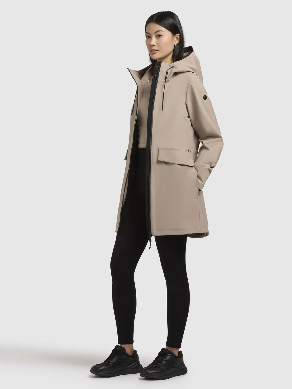 khujo-jacke-yoni-damen-regenjacke-beige-wasserabweisend image 1