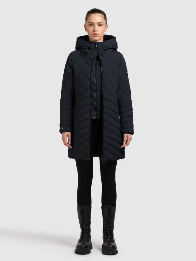 khujo-coat-ivana-port-blue-kurzer-damen-steppmantel-mit-herausnehmbarem-einsatz image 1