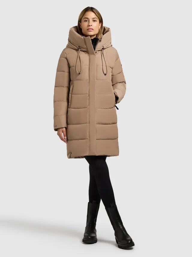 khujo-mantel-heather-cookie-beige-steppmantel-damen-kurz-gl-nzend image 1