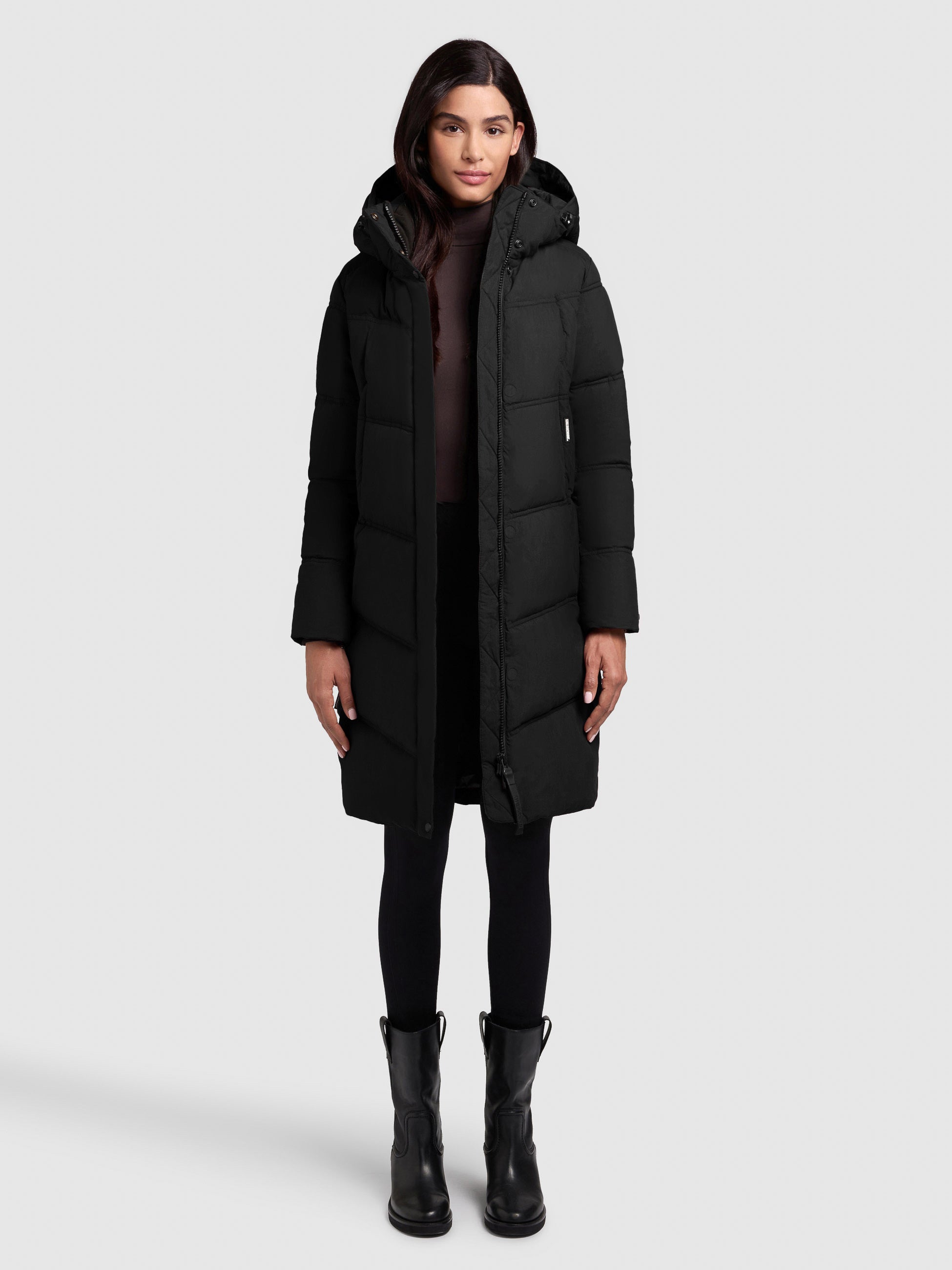 khujo-mantel-graya-black-damen-kurzmantel-regular-fit-mit-abnehmbarer-kapuze image 2
