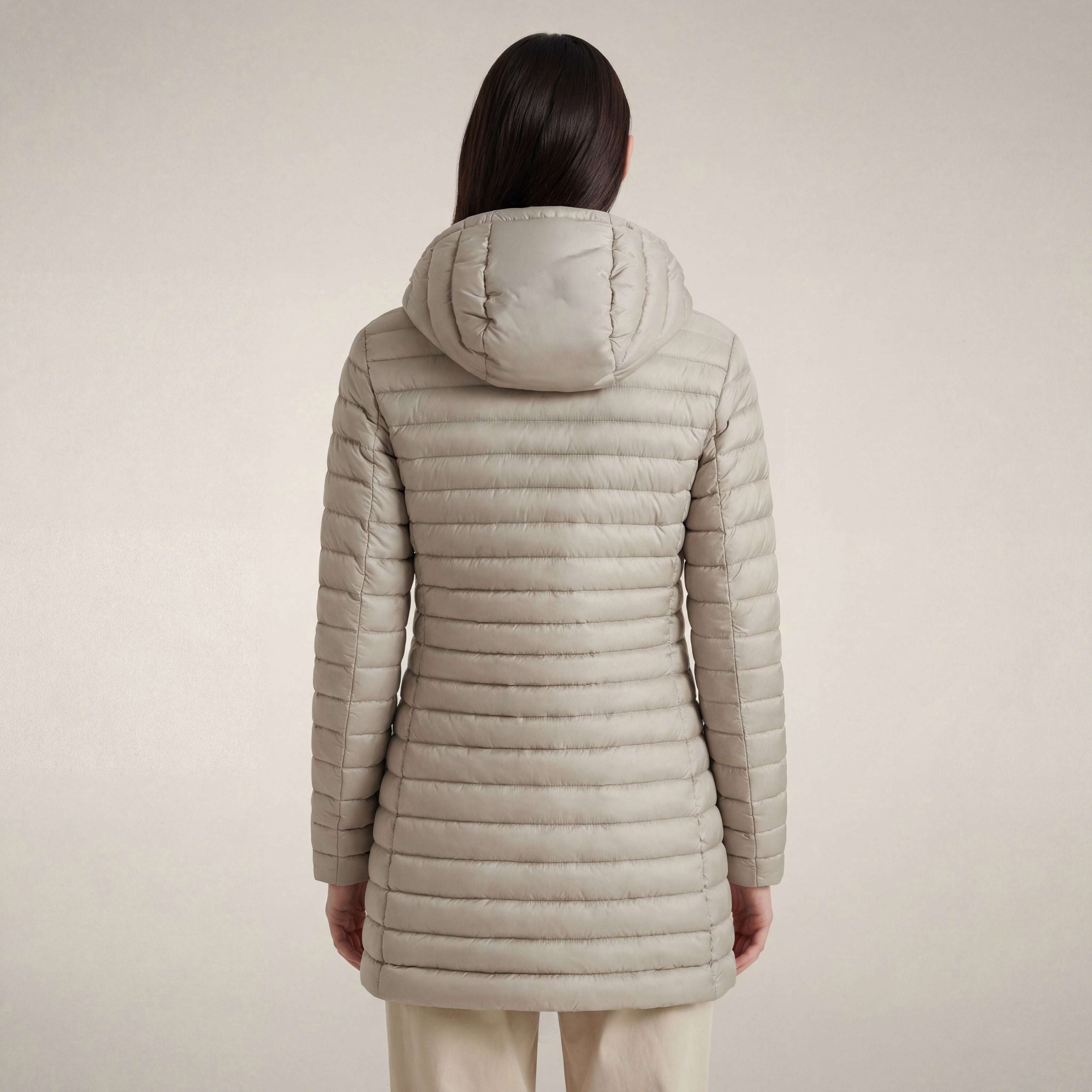 save-the-duck-bryanna-damen-daunenmantel-lang-in-beige-chiaro image 2