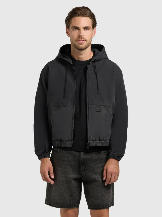 khujo-jacke-darrel-black-hoodie-blouson-aus-baumwoll-canvas image 1