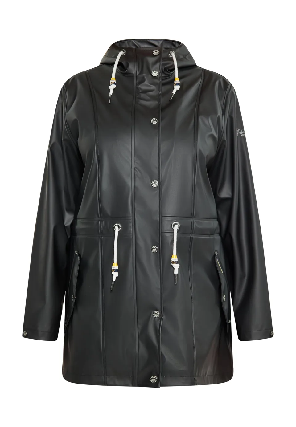 schmuddelwedda-damen-curvy-regenmantel-wetterfester-regenmantel-mit-kapuze image 1