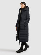 khujo-coat-simmie2-port-blue-damen-steppmantel-knielang-slim-fit image 2