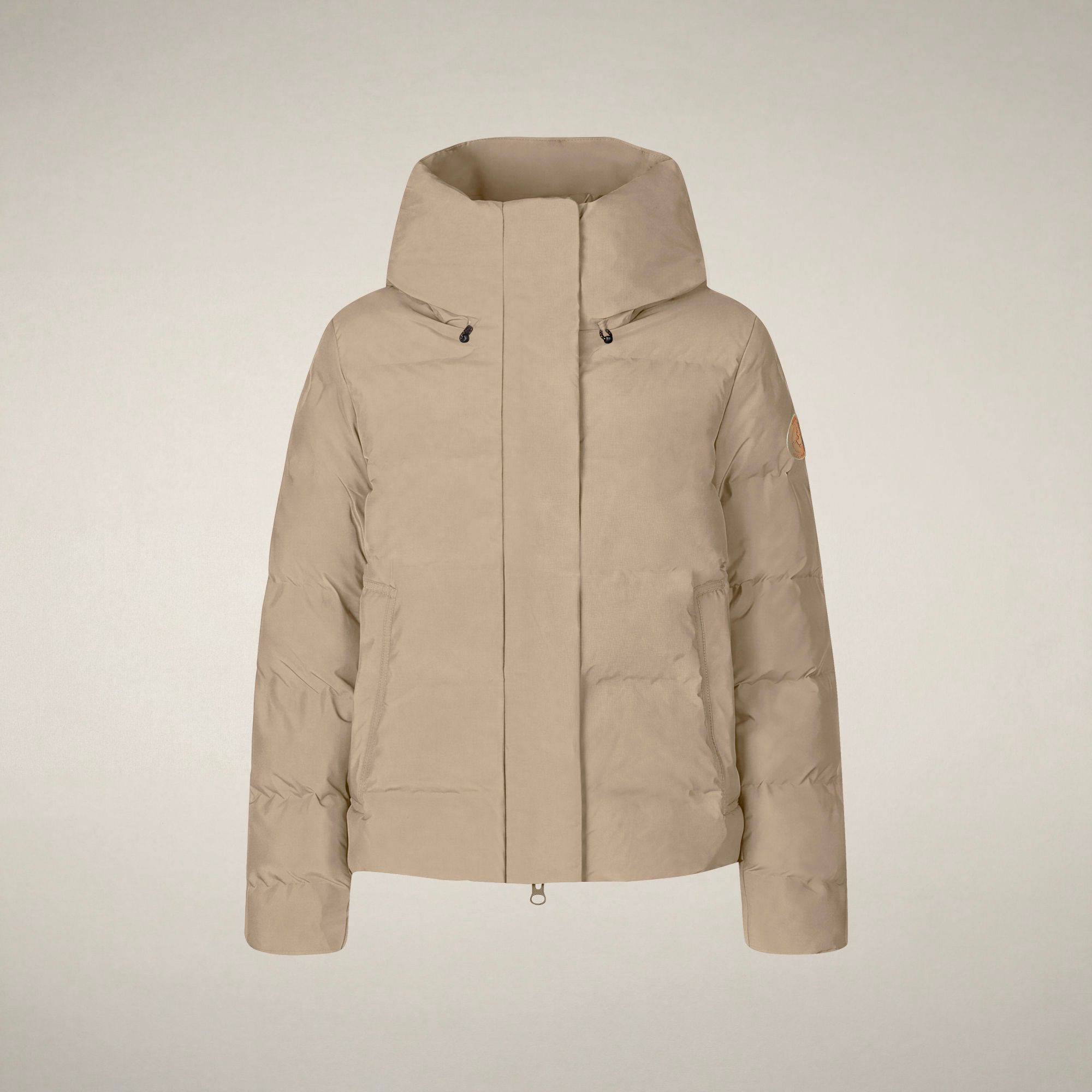 save-the-duck-arena-damen-parka-beige-stein-arctic-kurzparka-wetterfest image 3