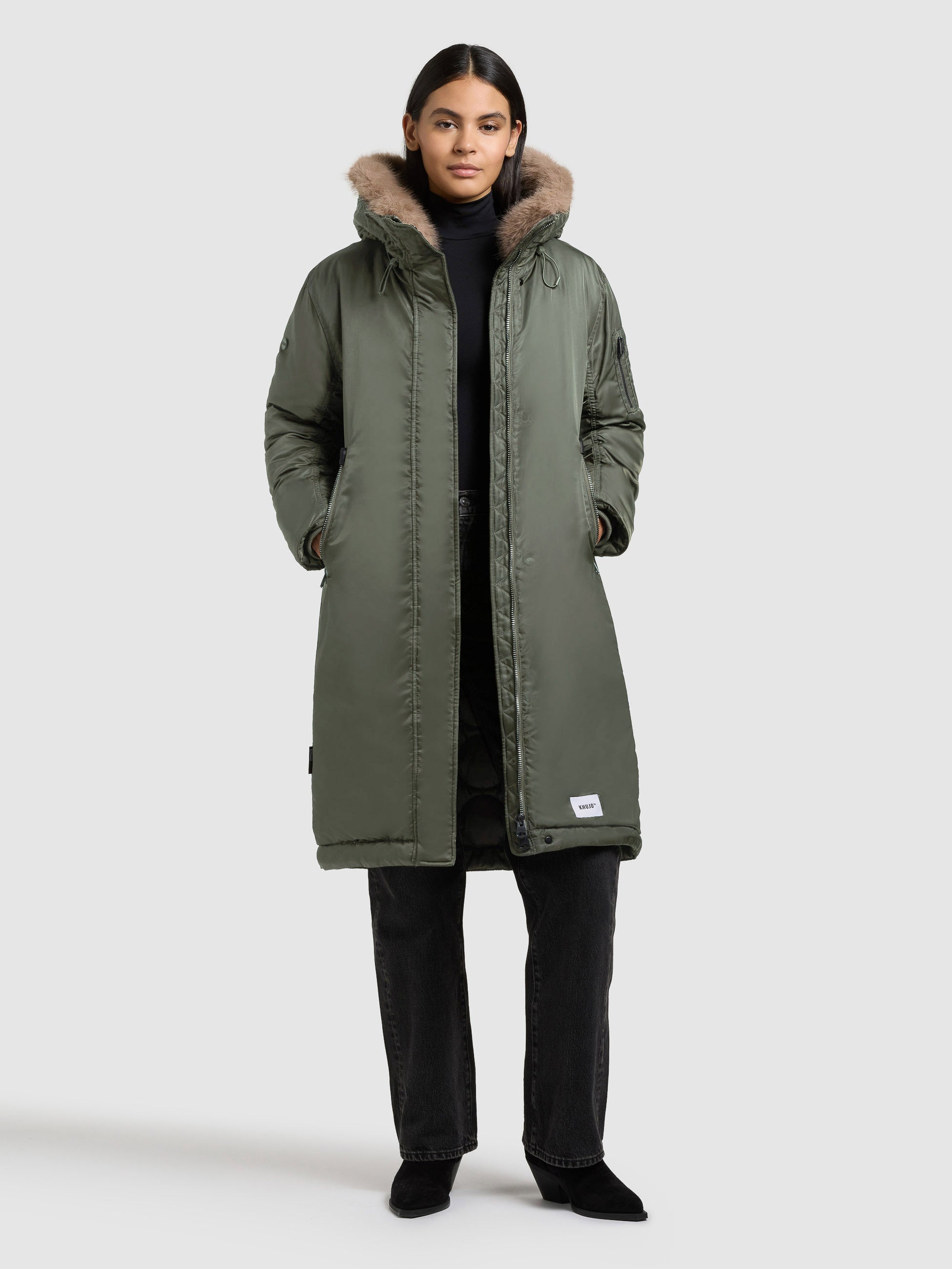 khujo-mantel-oliva-sage-green-damen-wintermantel image 7