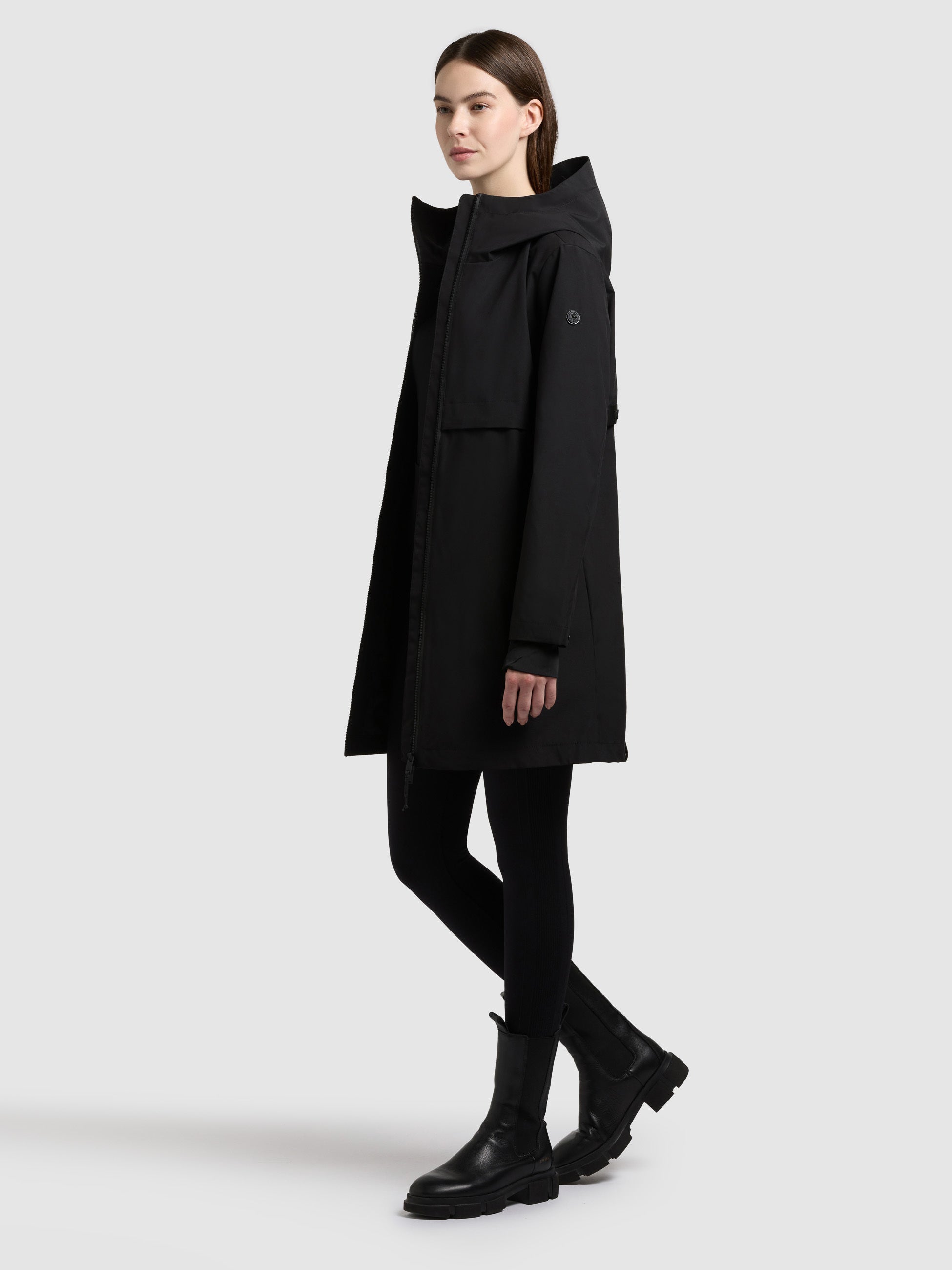 khujo-june-damen-kurzmantel-schwarz-leichter-parka-mit-kapuze-regular-fit image 6