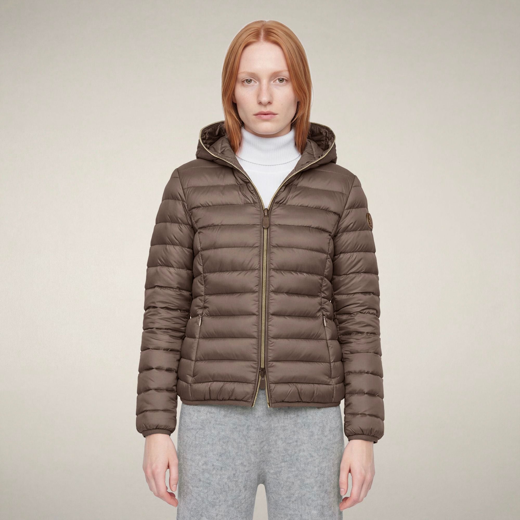 save-the-duck-alexis-damen-steppjacke-grau-mud-mit-kapuze image 5