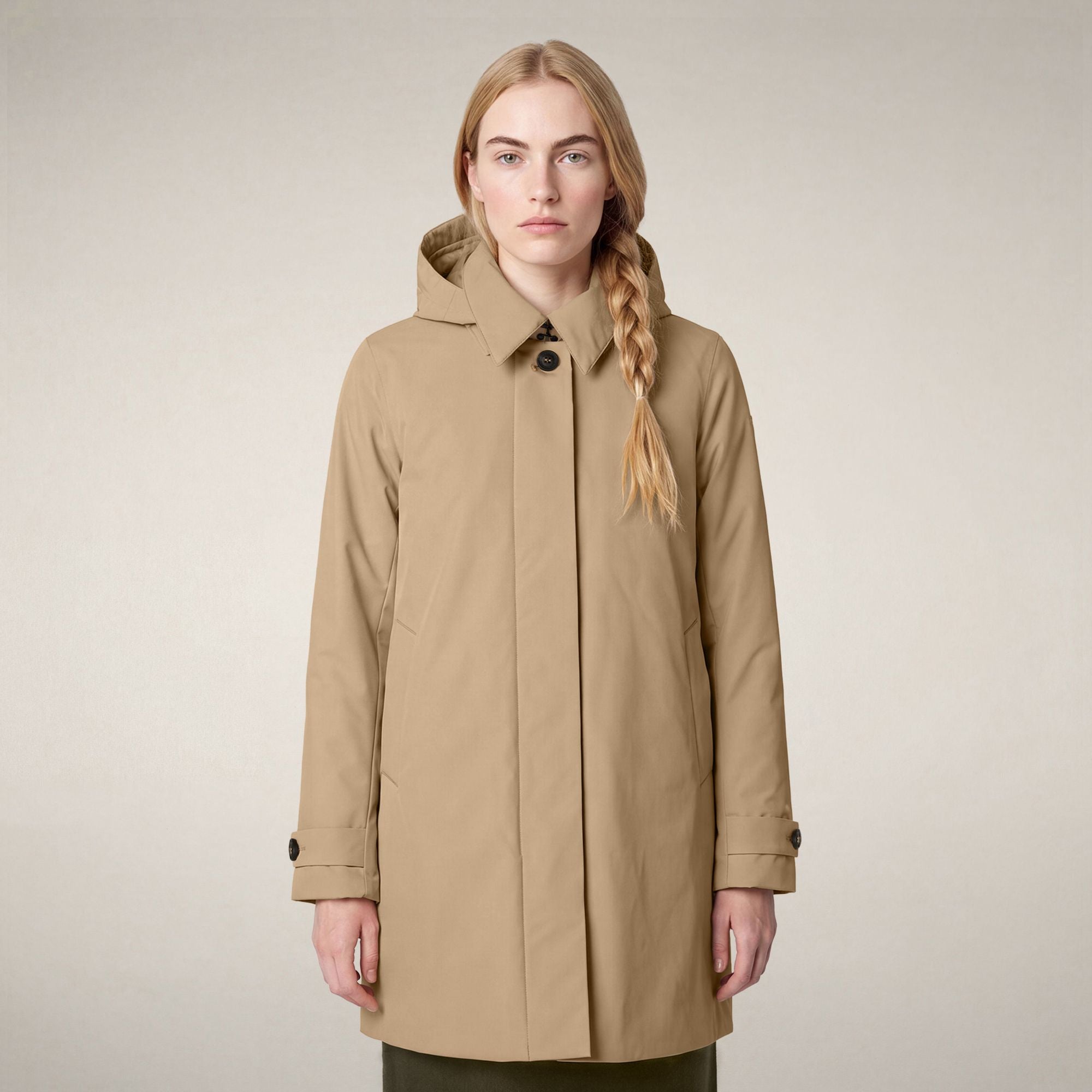 save-the-duck-embie-damen-regenmantel-beige-stardust image 5