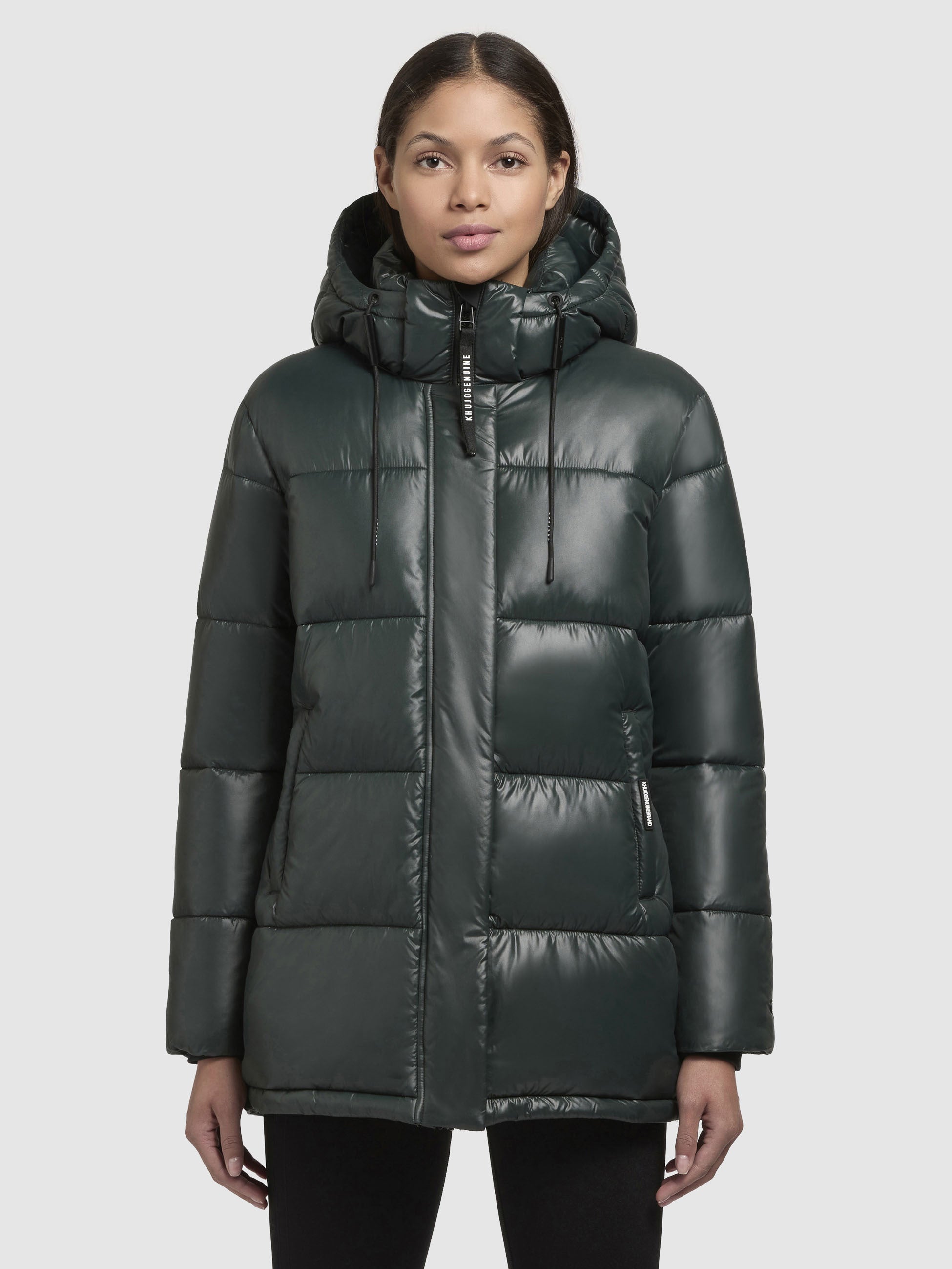 khujo-word3-satin-damen-steppjacke-dunkelgr-n image 4