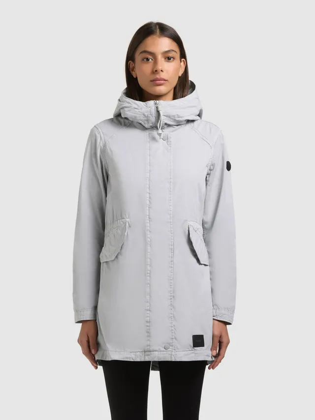 khujo-parka-nika-light-grey-leichter-baumwoll-parka-damen image 1
