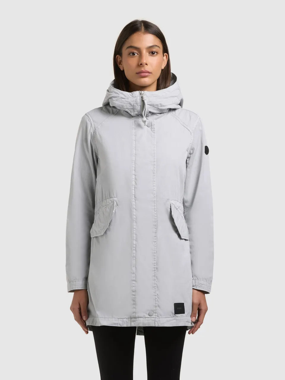khujo-parka-nika-light-grey-leichter-baumwoll-parka-damen image 1