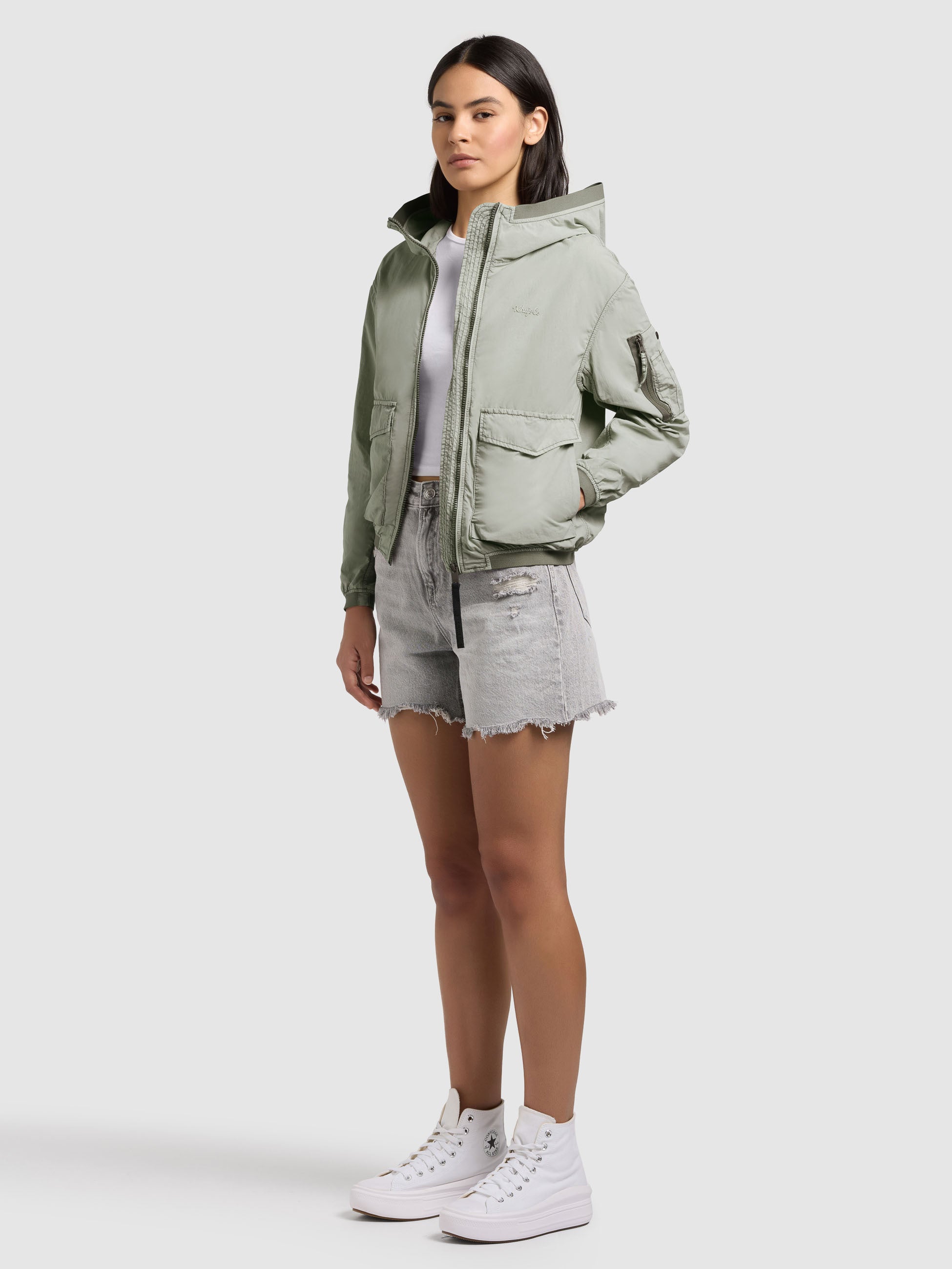 khujo-vona-damen-bomberjacke-cloud-green image 2