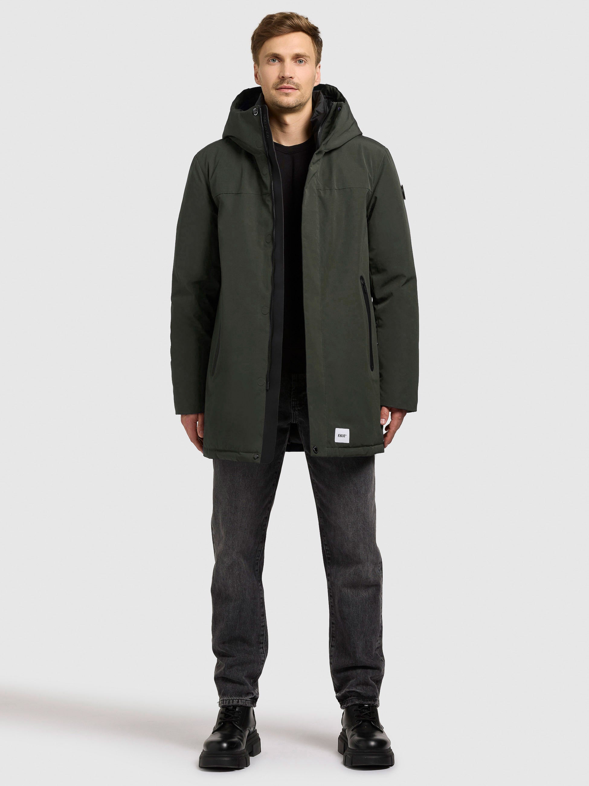 khujo-jacke-kann-dark-green-parka-wattiert image 1
