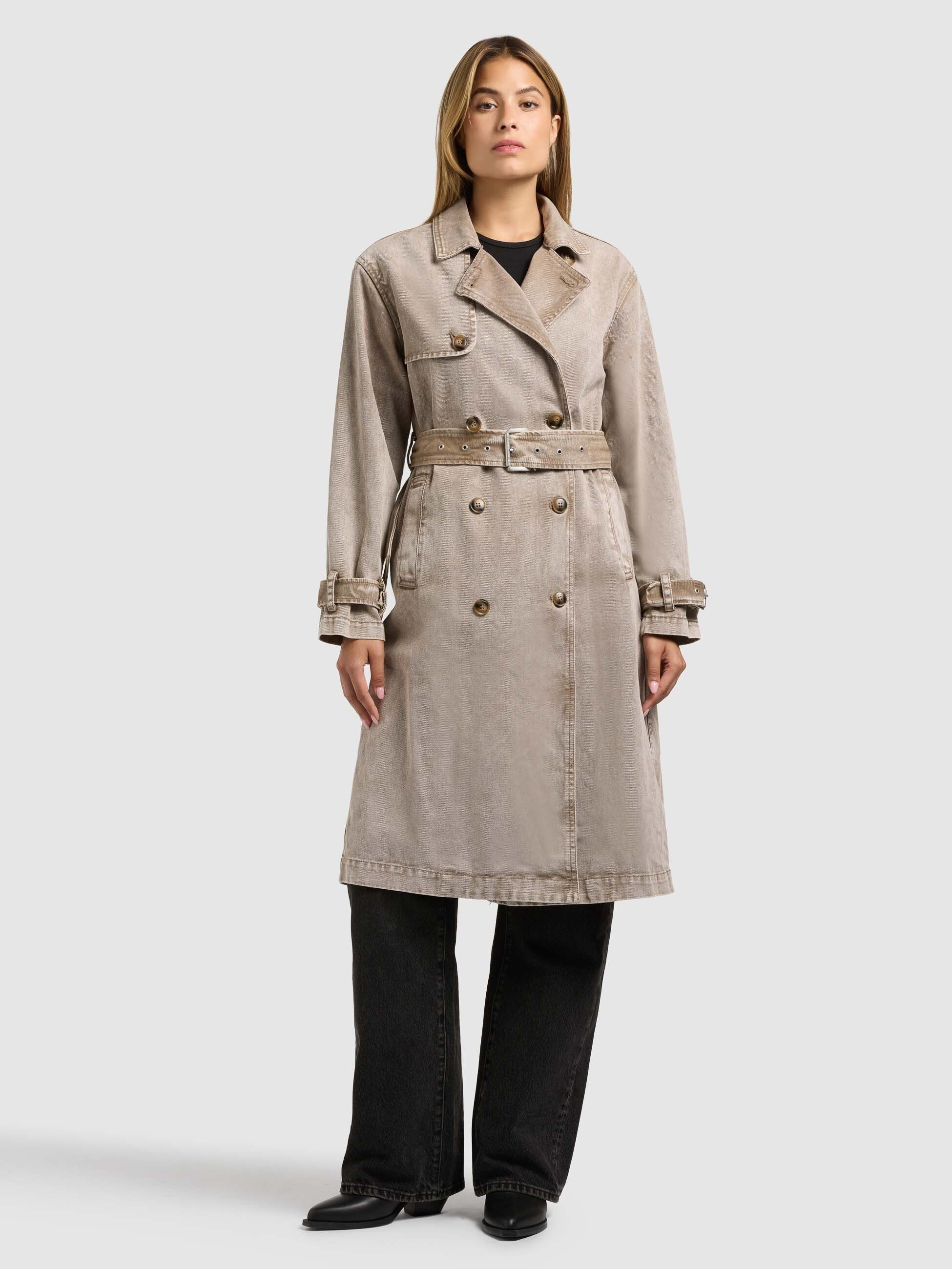 khujo-mantel-hera-latte-brown-damen-jeans-trench-aus-denim image 2