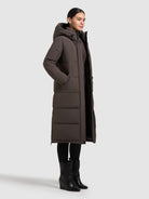 khujo-coat-cami-graphite-gray-knielanger-damen-steppmantel image 6
