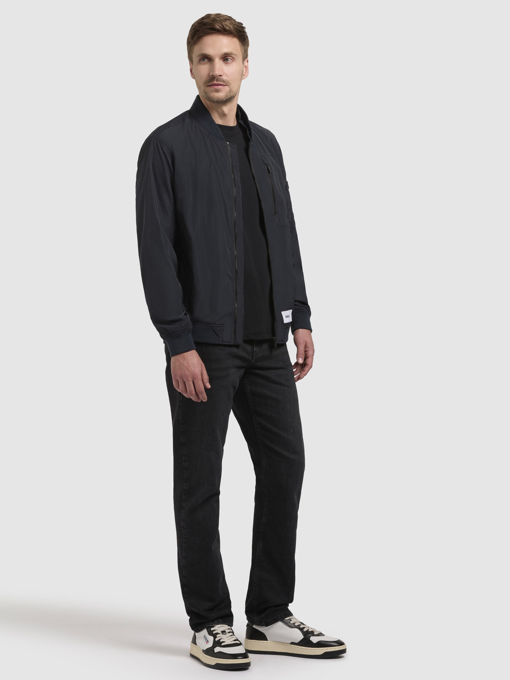 khujo-beki-blouson-bomberjacke-dunkelblau-gef-ttert-mit-rippb-ndchen image 6