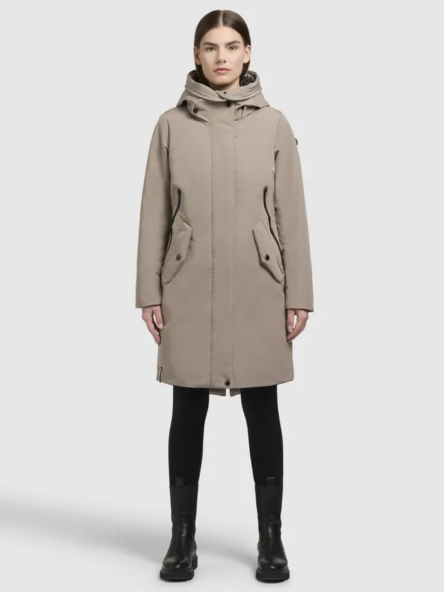khujo-charlyn5-damen-coat-gray-beige-wattiert-mit-kapuze image 1