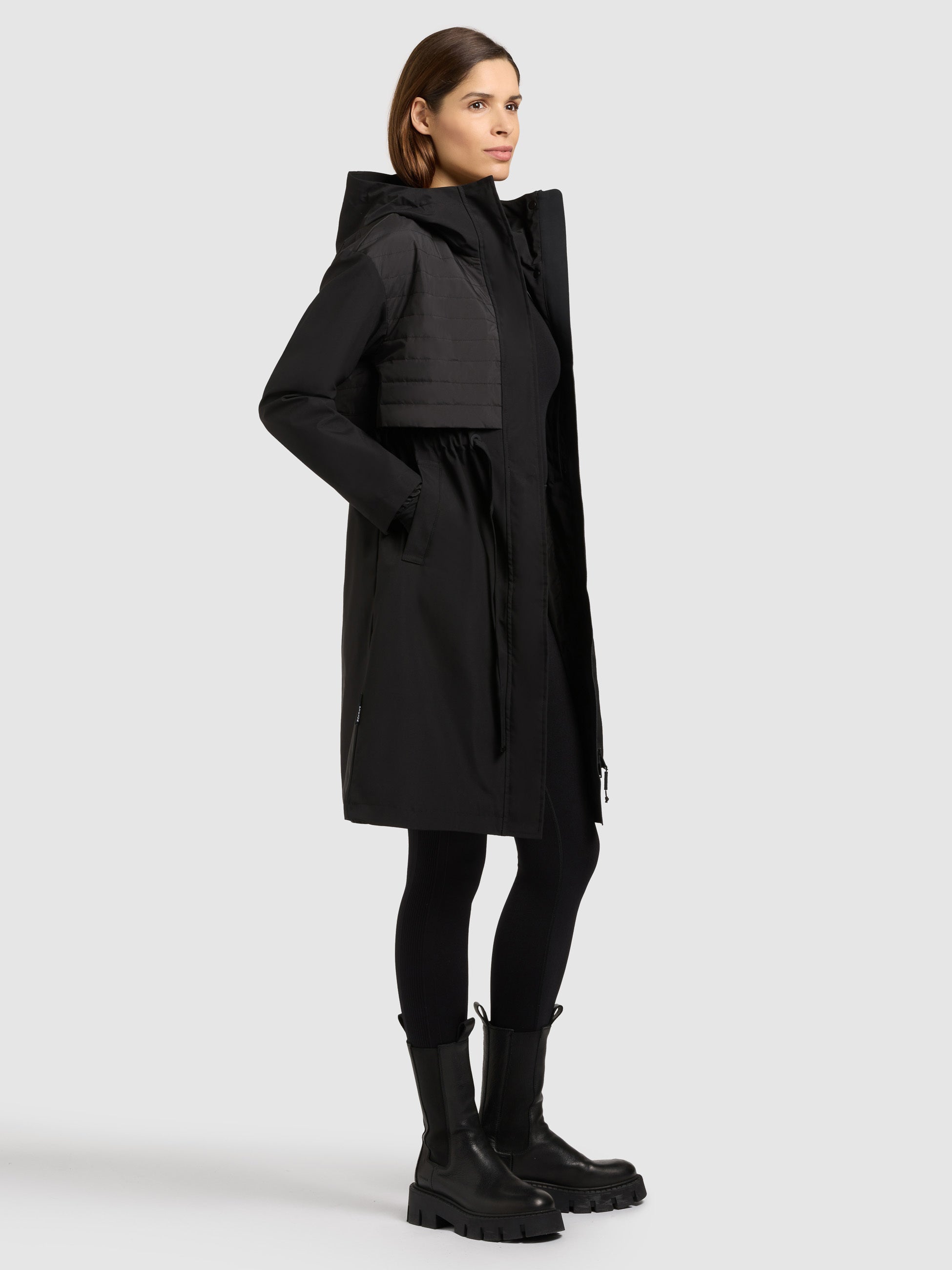 khujo-elsa-damen-kurzmantel-black-leichter-regenmantel-mit-kapuze image 7