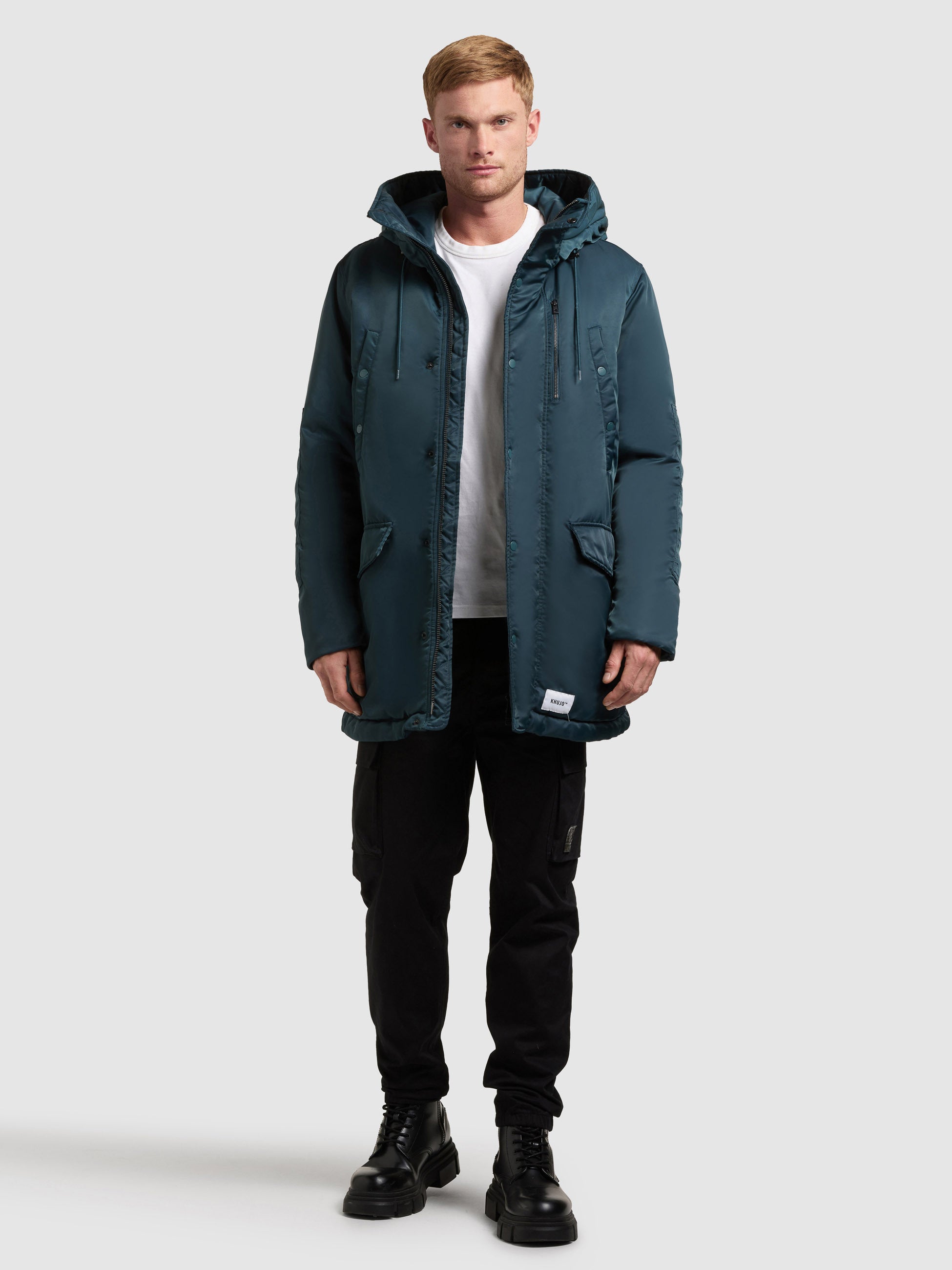 khujo-pakpao-damen-coat-petrol-blue-lockerer-parka-mit-kapuze image 1
