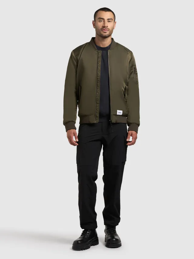 khujo-jacke-adon-forest-green-damen-bomberjacke-bergang-mit-rippb-ndchen image 1