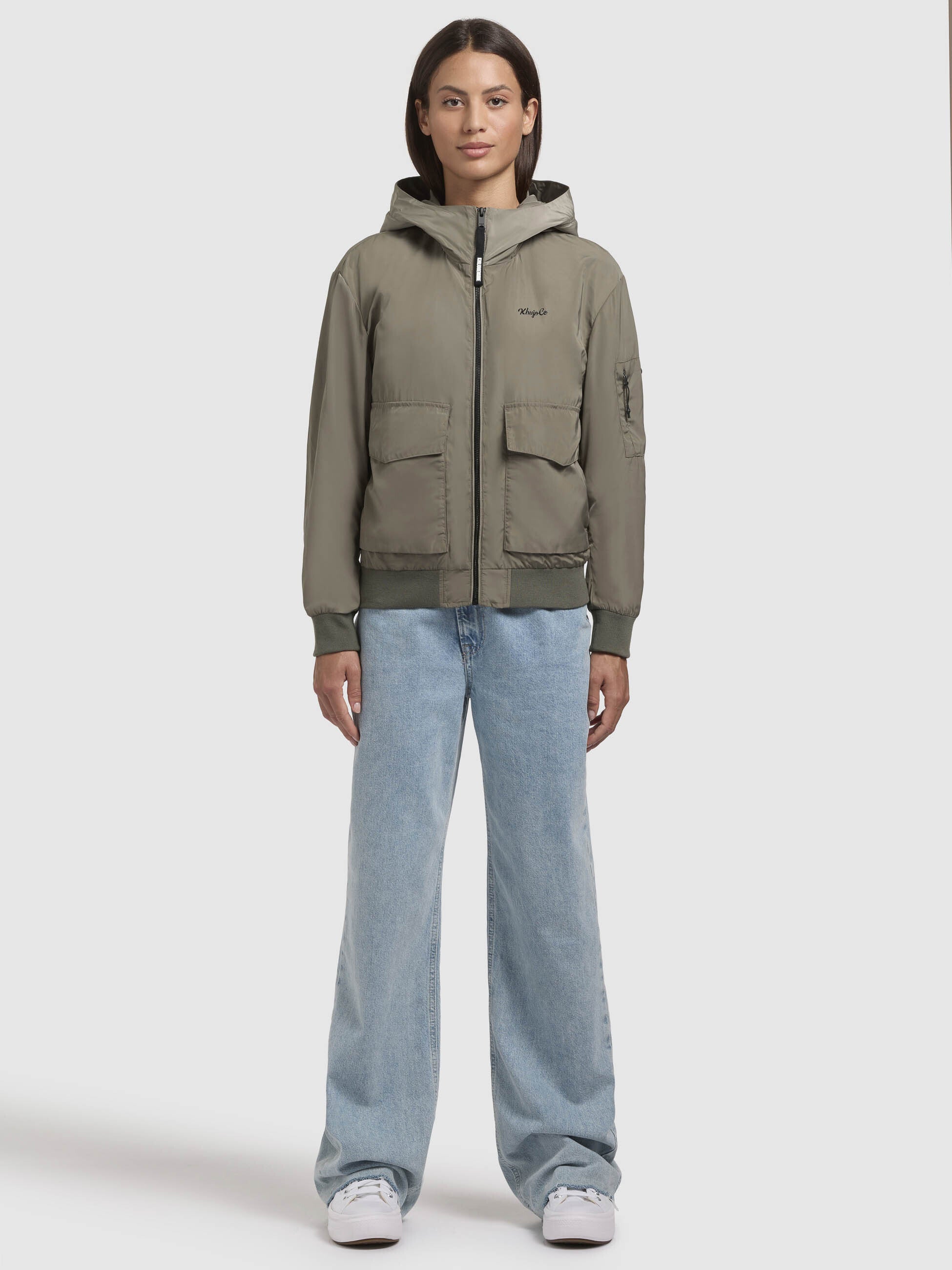 khujo-jacke-anov-graugr-n-damen-blouson-bomberjacke image 1