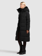 khujo-enakh-damen-steppmantel-schwarz-slim-knielang image 2