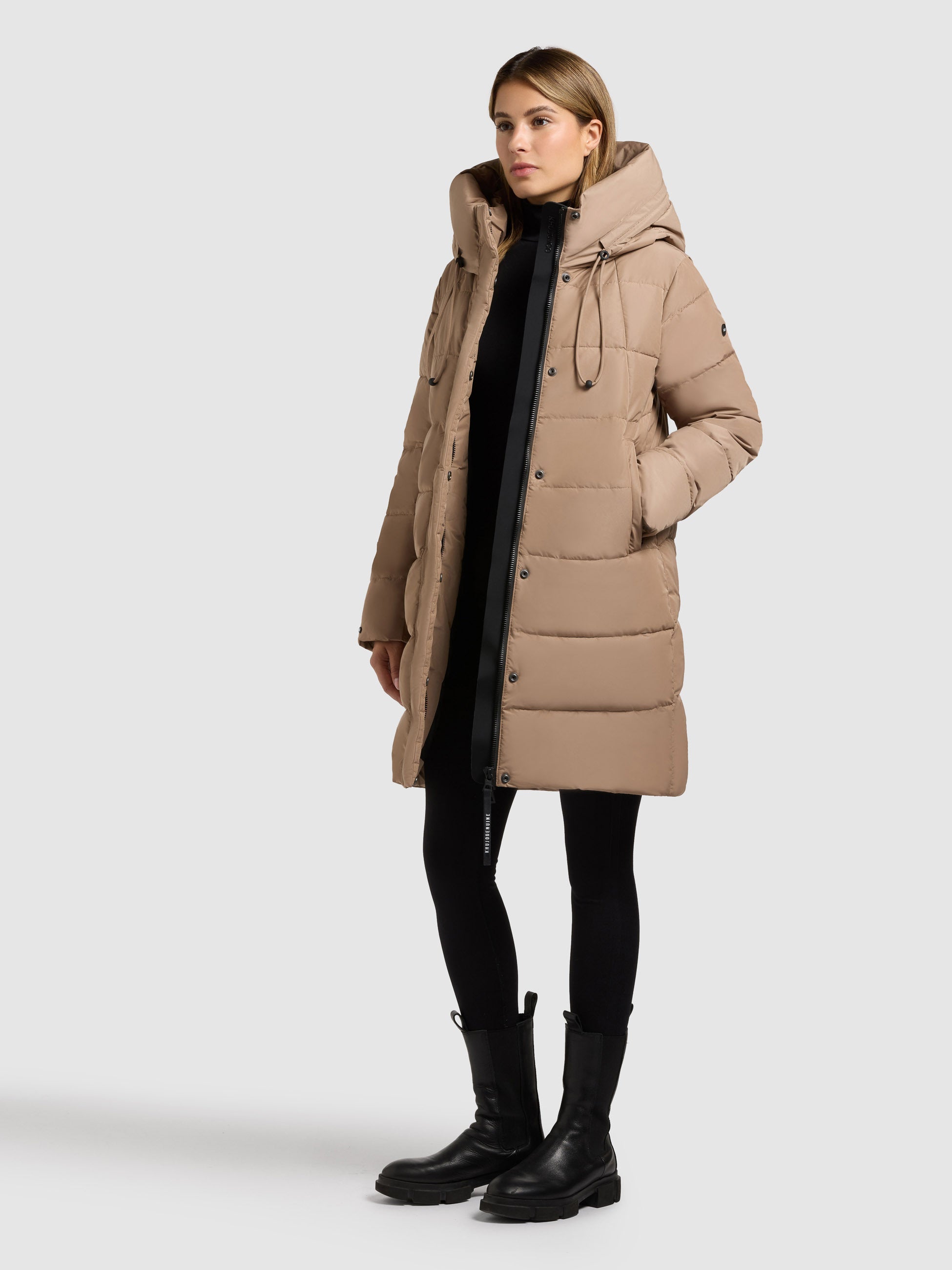 khujo-mantel-heather-cookie-beige-steppmantel-damen-kurz-gl-nzend image 2