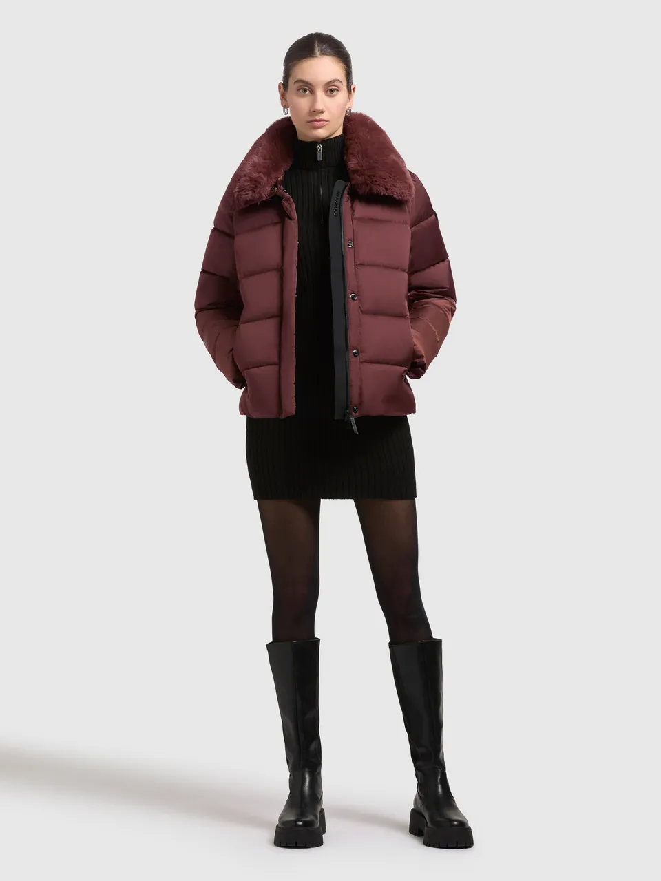 khujo-clia-steppjacke-moscato-red-f-r-damen image 1