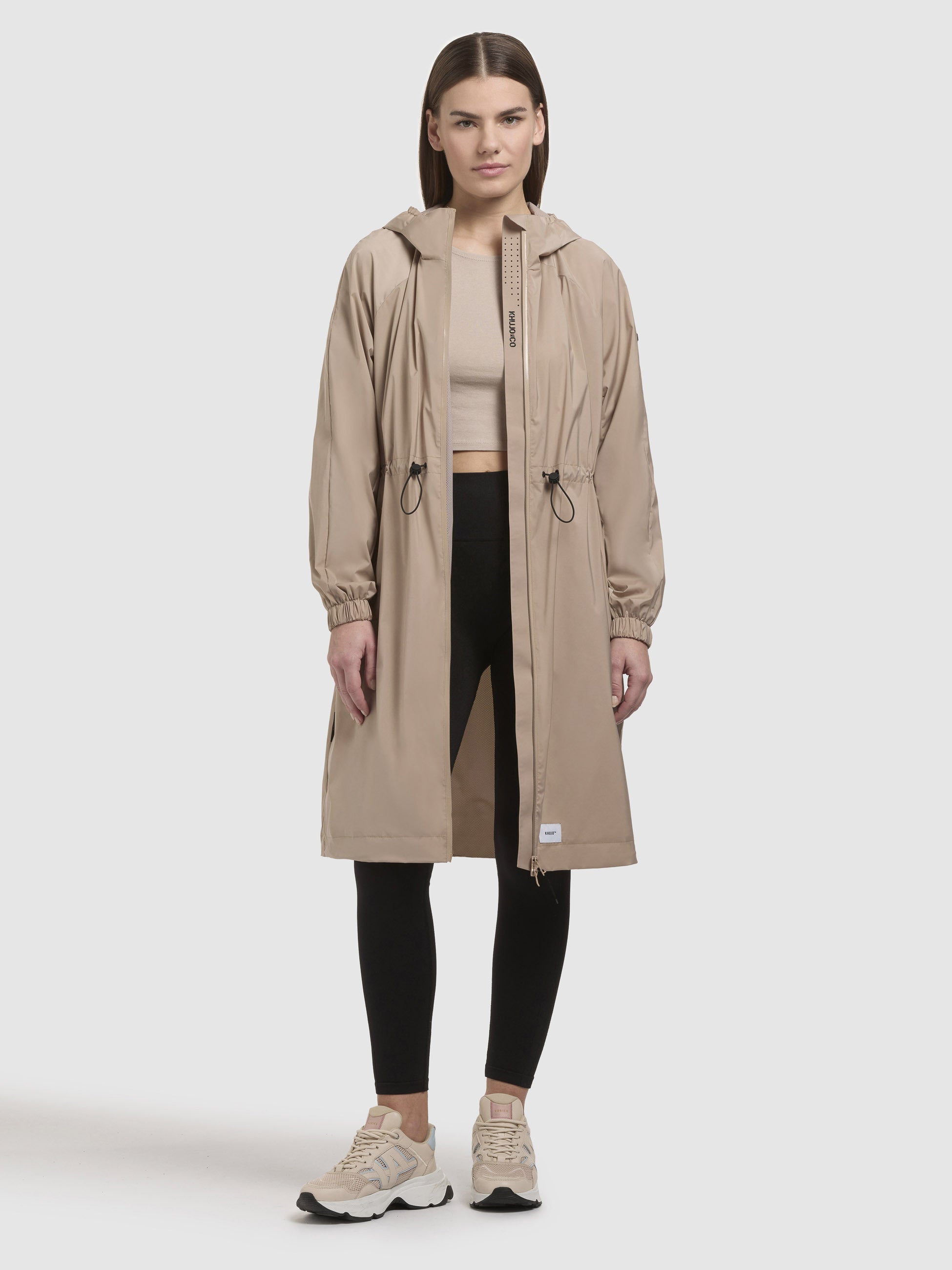 khujo-mantel-tuuli-beige-knielanger-windbreaker-kurzmantel-f-r-damen image 2