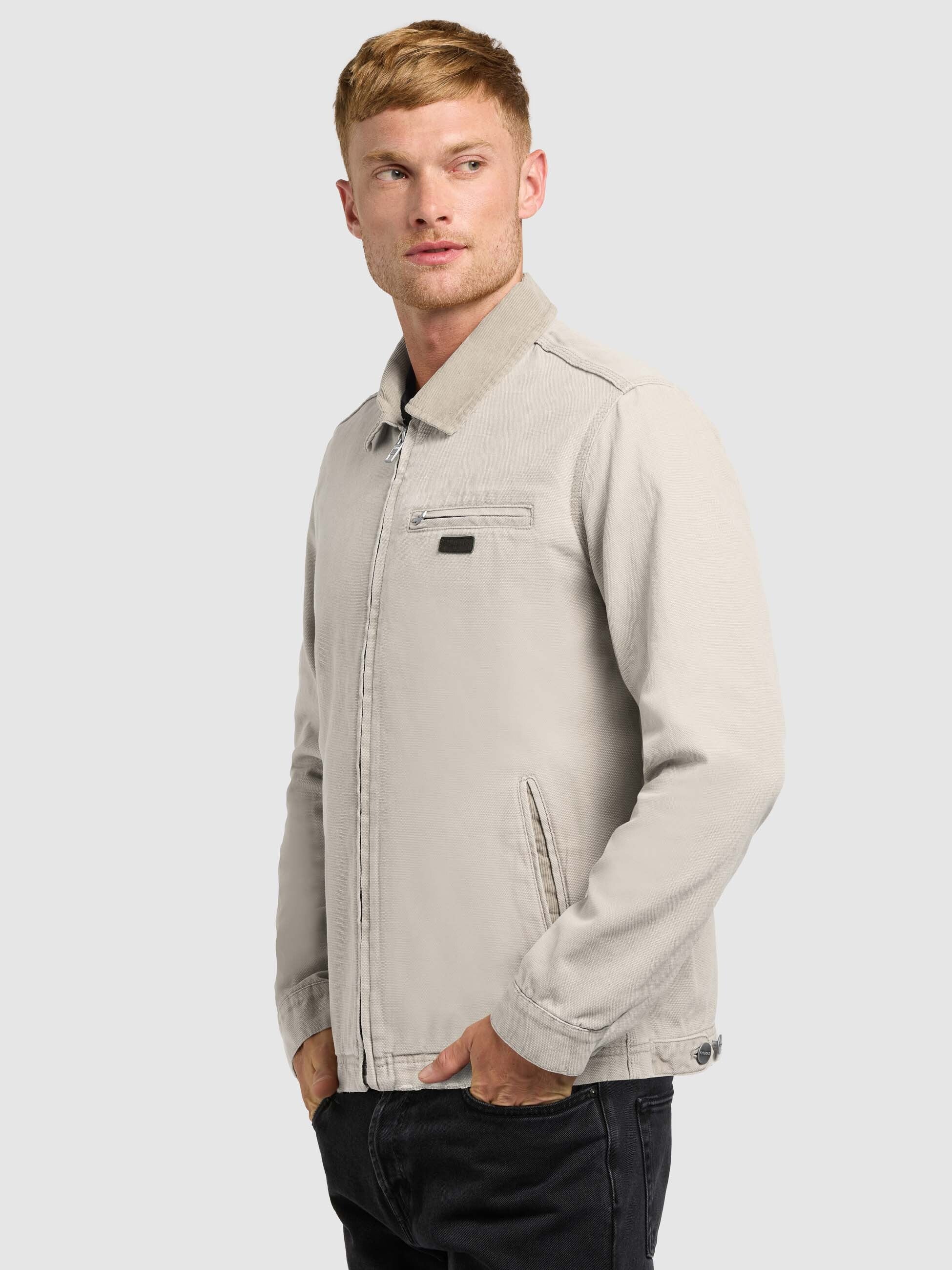 khujo-deddy-jacke-greige-damen-blouson-baumwoll-canvas-mit-cordkragen image 8
