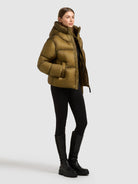 khujo-nolana-damen-steppjacke-khaki-green-crinkle image 2