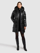 khujo-mantel-haya2-shiny-black-wasserabweisender-steppmantel-winter image 2