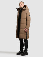 khujo-dash-damen-steppmantel-russet-brown-knielang-mit-kapuze-und-tragegurt image 2