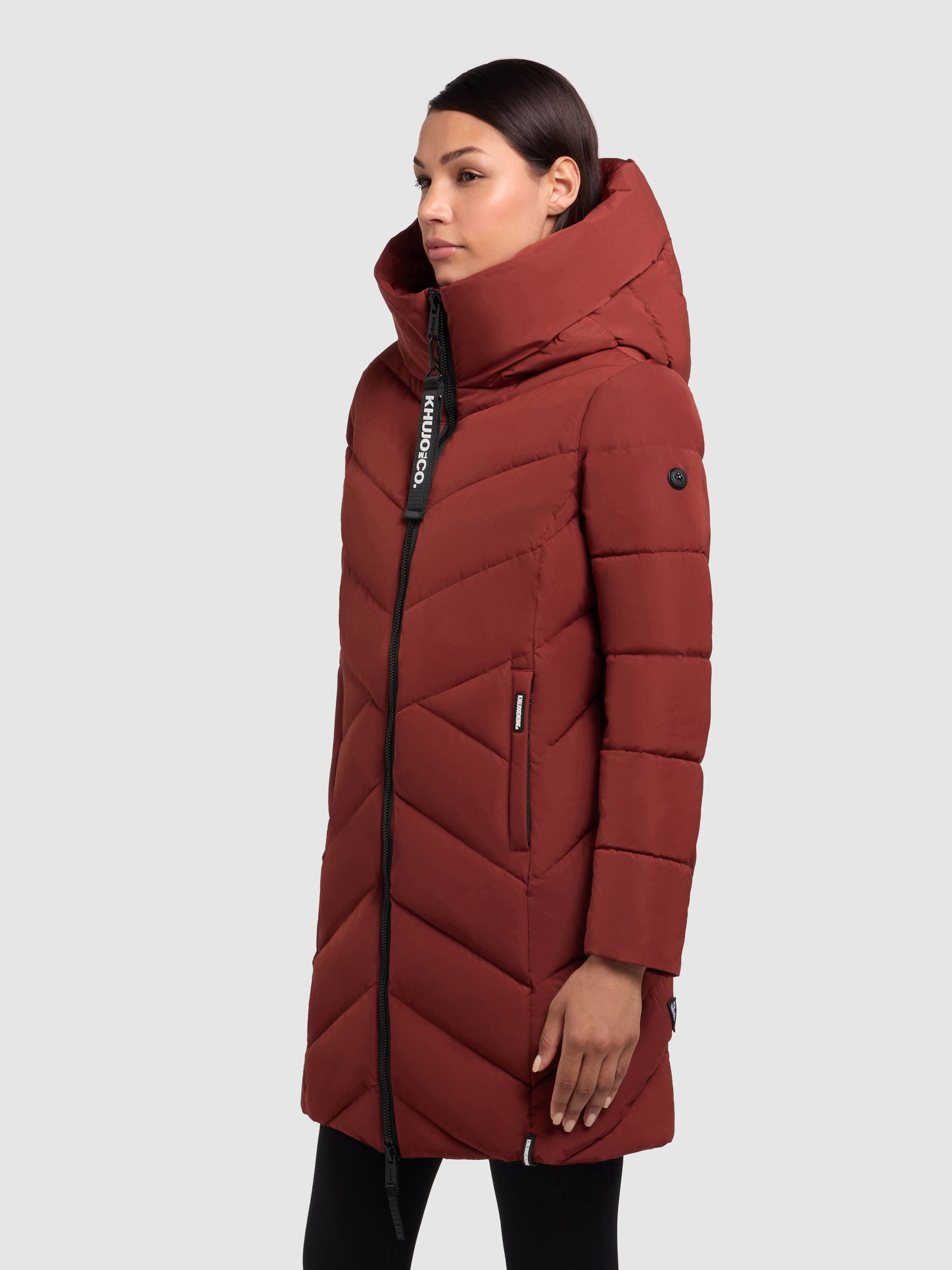 khujo-darka2-damen-steppmantel-dark-red-regular-fit-mit-kapuze image 5