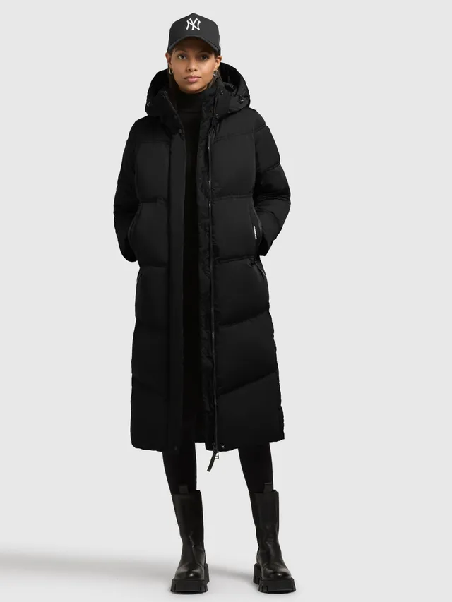 khujo-coat-luga2-black-langer-wintermantel-damen-wattiert image 1